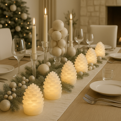 x48 LED Wax Pinecone Mini Lights