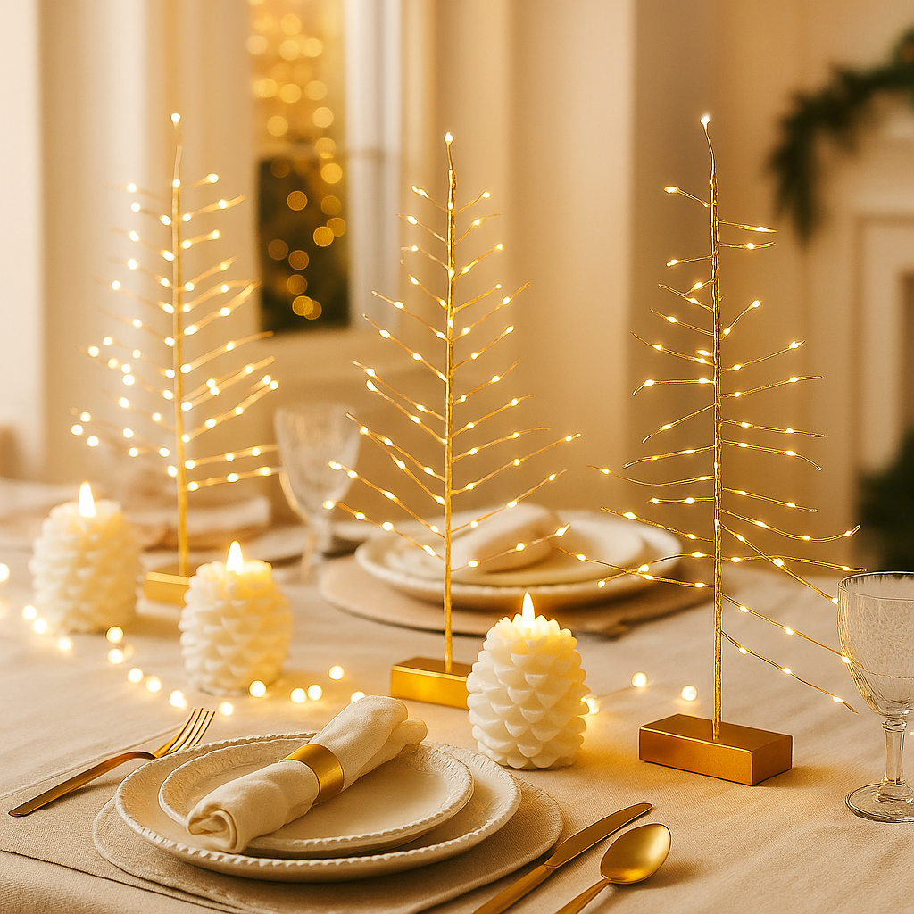 x6  Festive Trees Gold