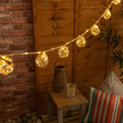 x3 LED Rope Lantern Solar String Lights