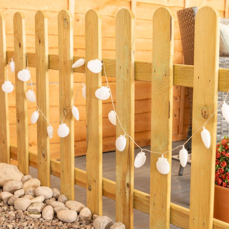 x3 White Seashell LED Solar Garland Lights