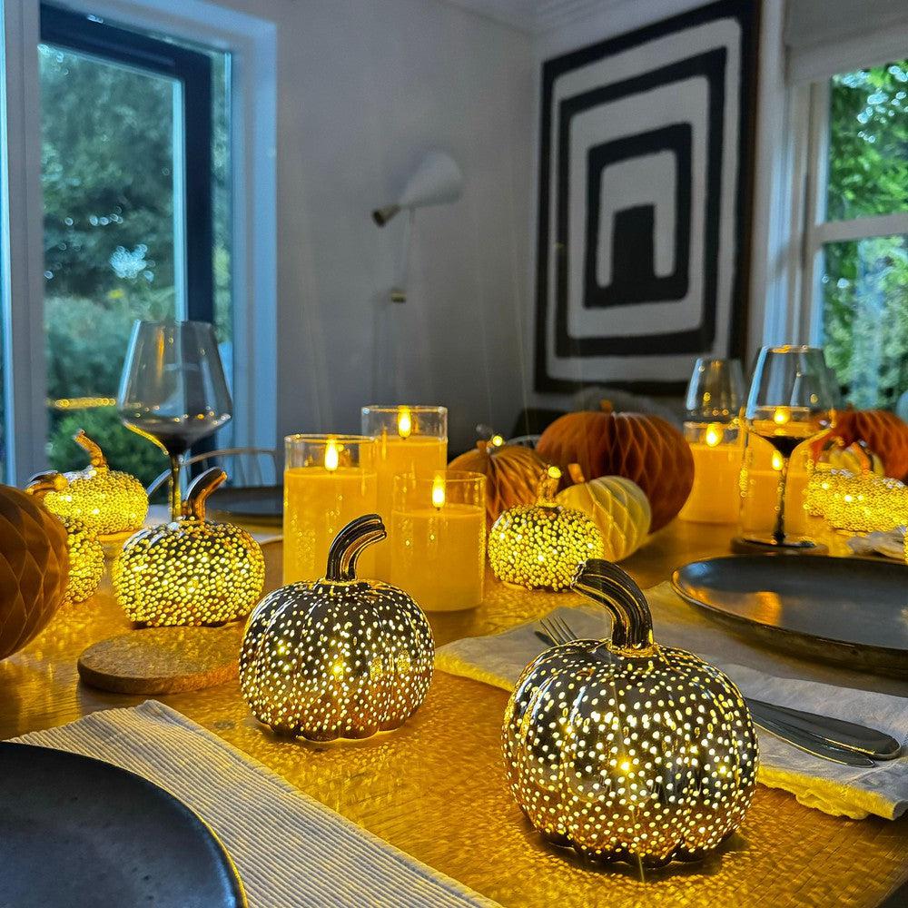 x12 Rose Gold Pumpkin Lights