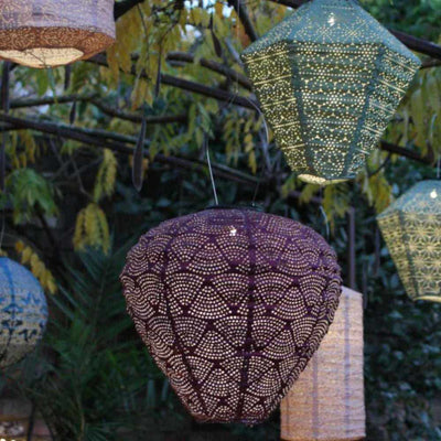 3 Solar Lanterns Diamond Balloon Cylinder - NEST & FLOWERS