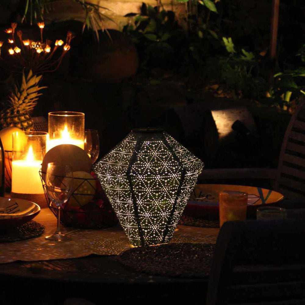 Set Of 3 Solar Lanterns Diamond Balloon Cylinder