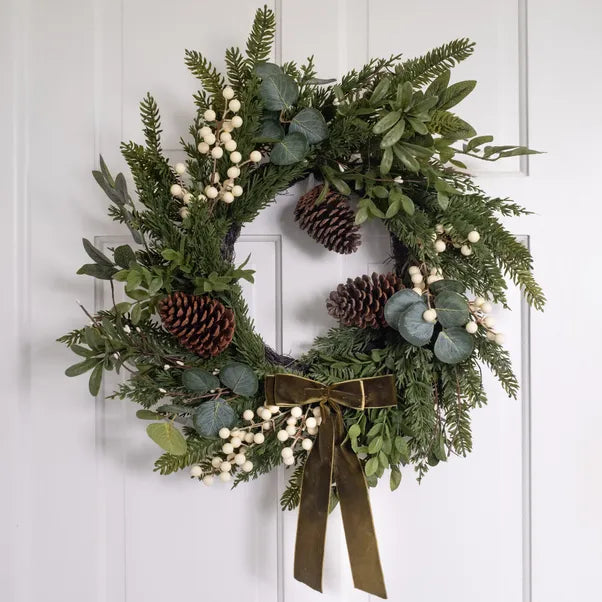 Mistletoe Pinecone Wreath