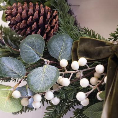 Mistletoe Pinecone Wreath
