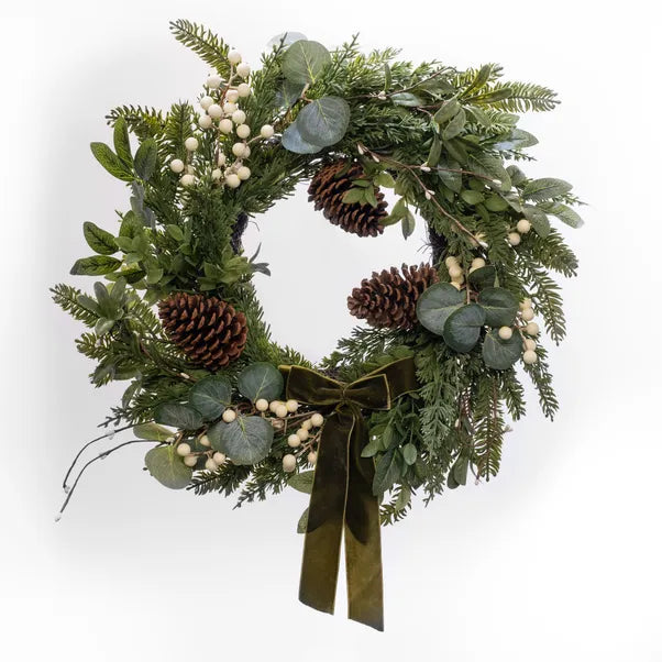 Mistletoe Pinecone Wreath
