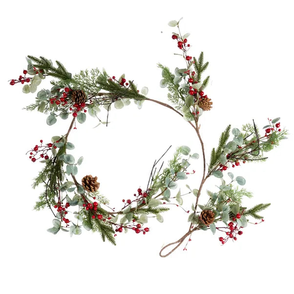 Eucalyptus & Red Berry Garland