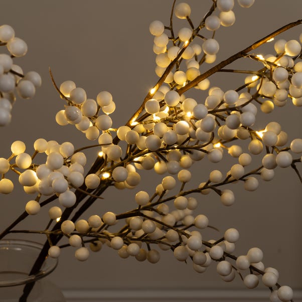 Pre-lit White Berry Branch