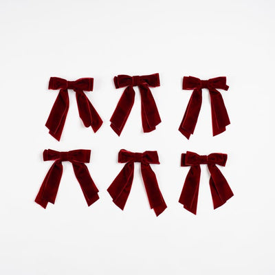 x24 Velvet Bow Clip Red