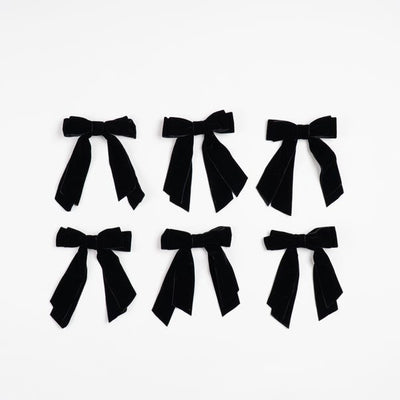 x24 Velvet Bow Clip Black
