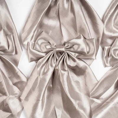 x24 Satin Bow Clip Silver