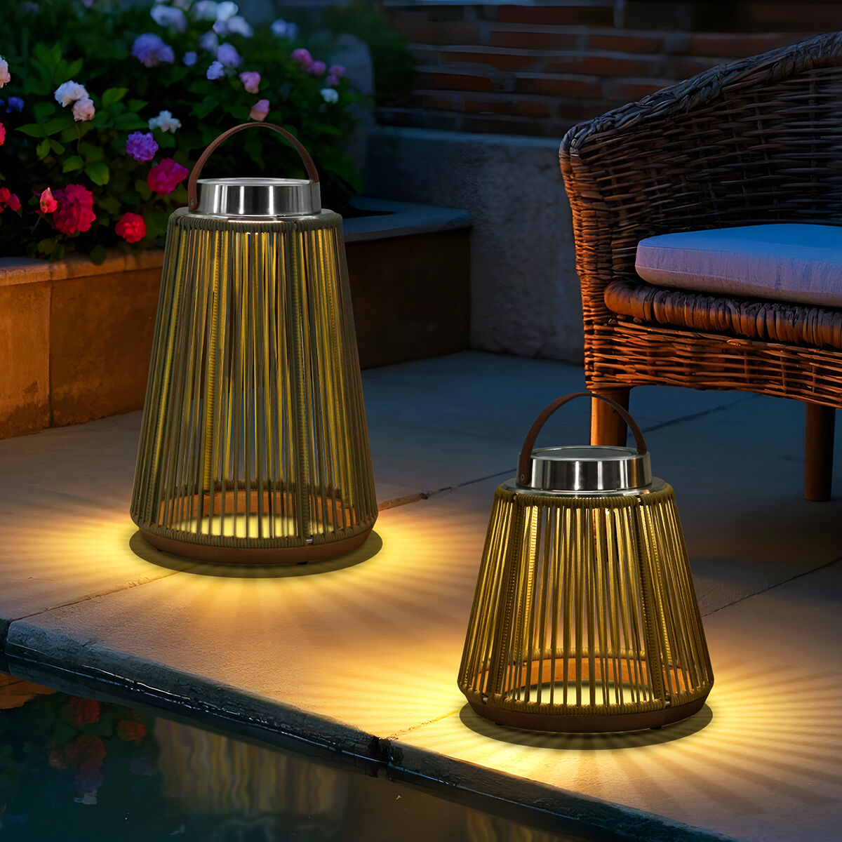 x2 Athena Dark Olive Solar Light Pack
