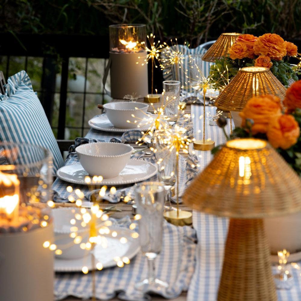 3x Rattan Rechargeable Table Lamps