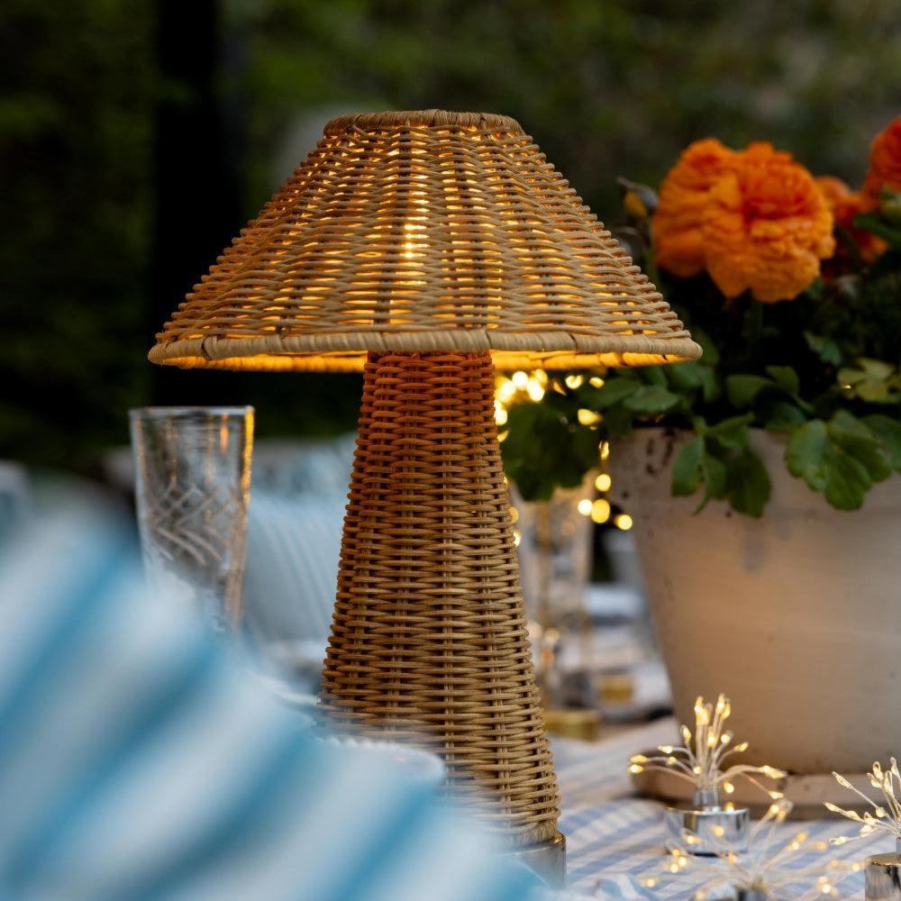 3x Rattan Rechargeable Table Lamps