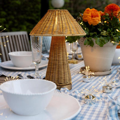 3x Rattan Rechargeable Table Lamps