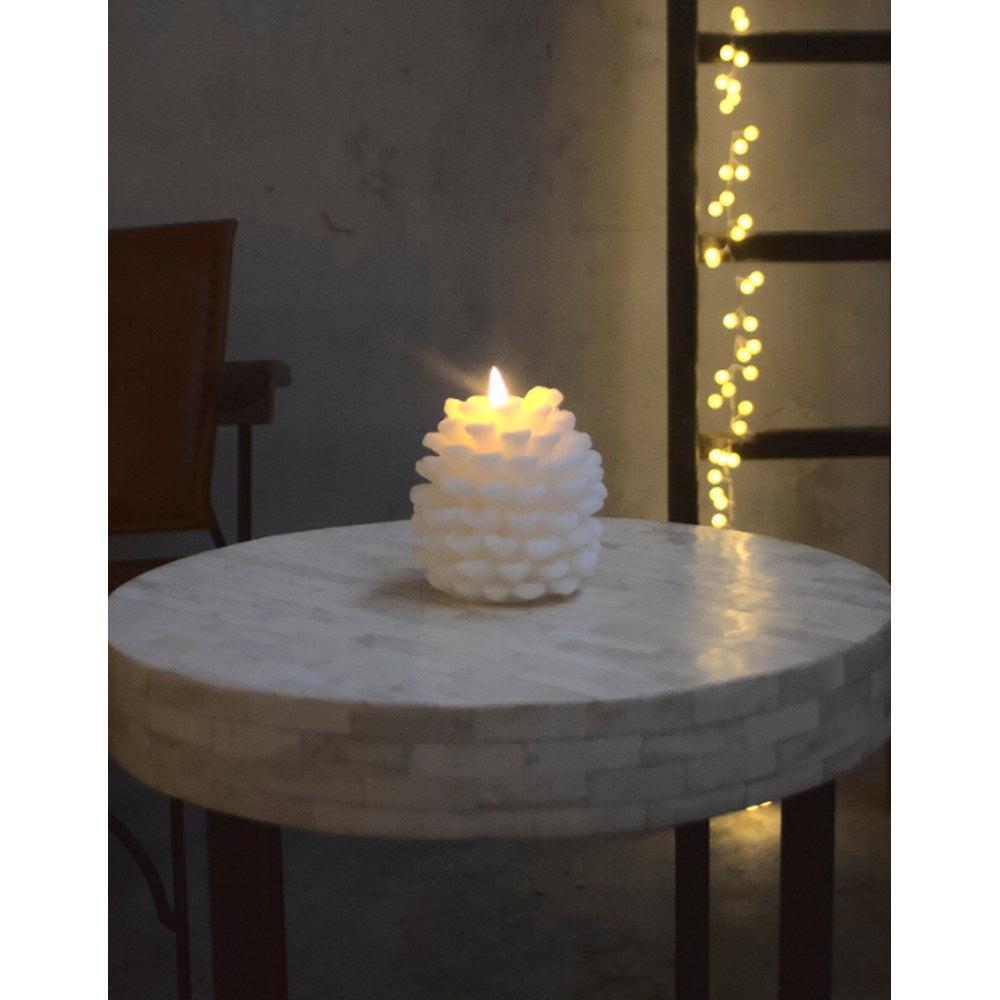 X3 Pinecone Candle White