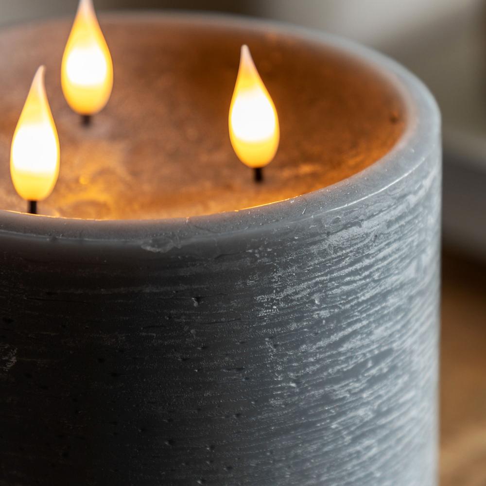 3 Wick LED Candle Grey