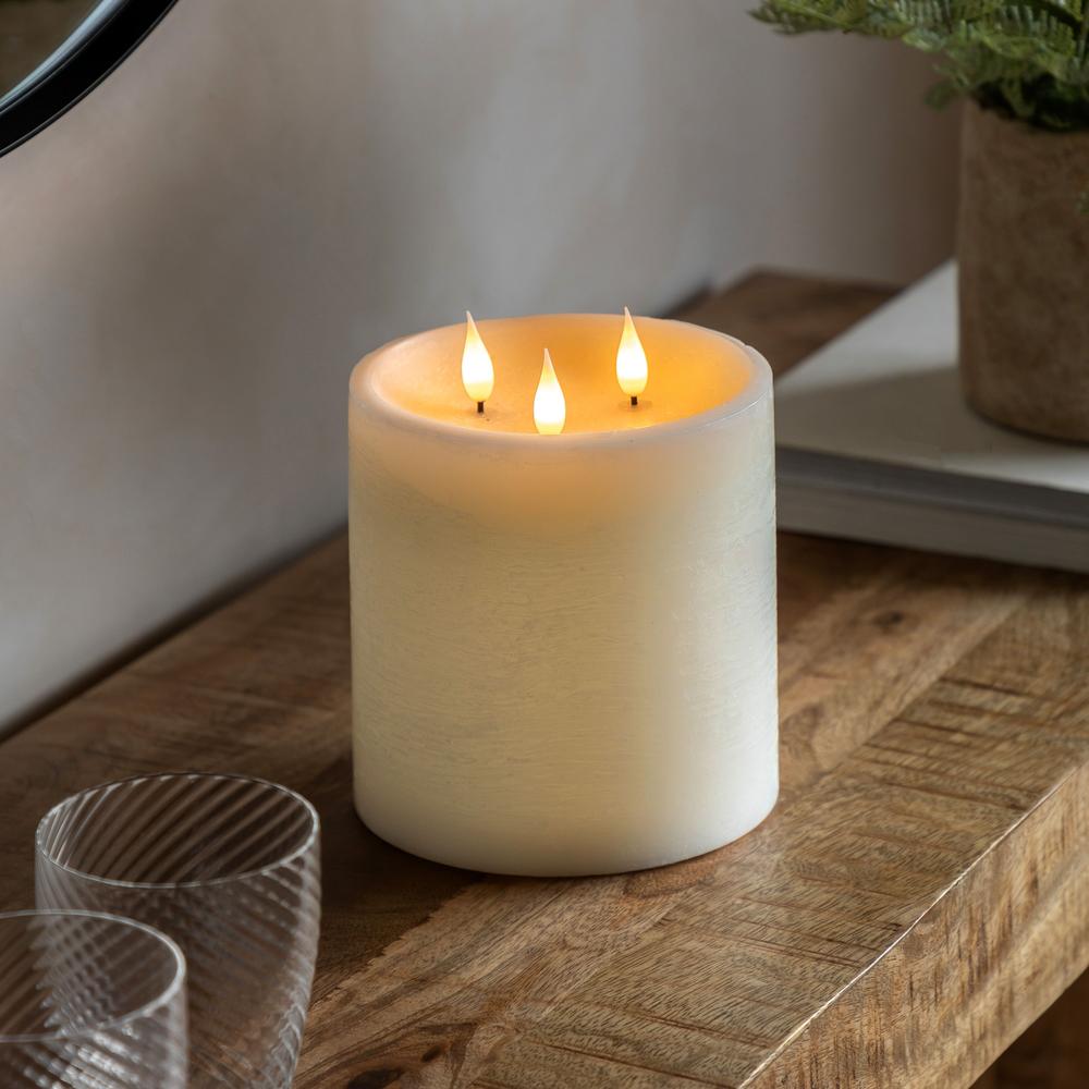 3 Wick LED Candle Ivory