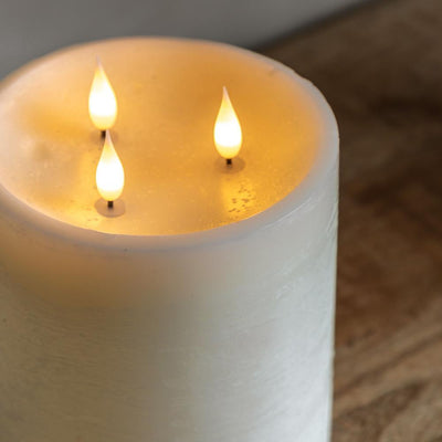 3 Wick LED Candle Ivory