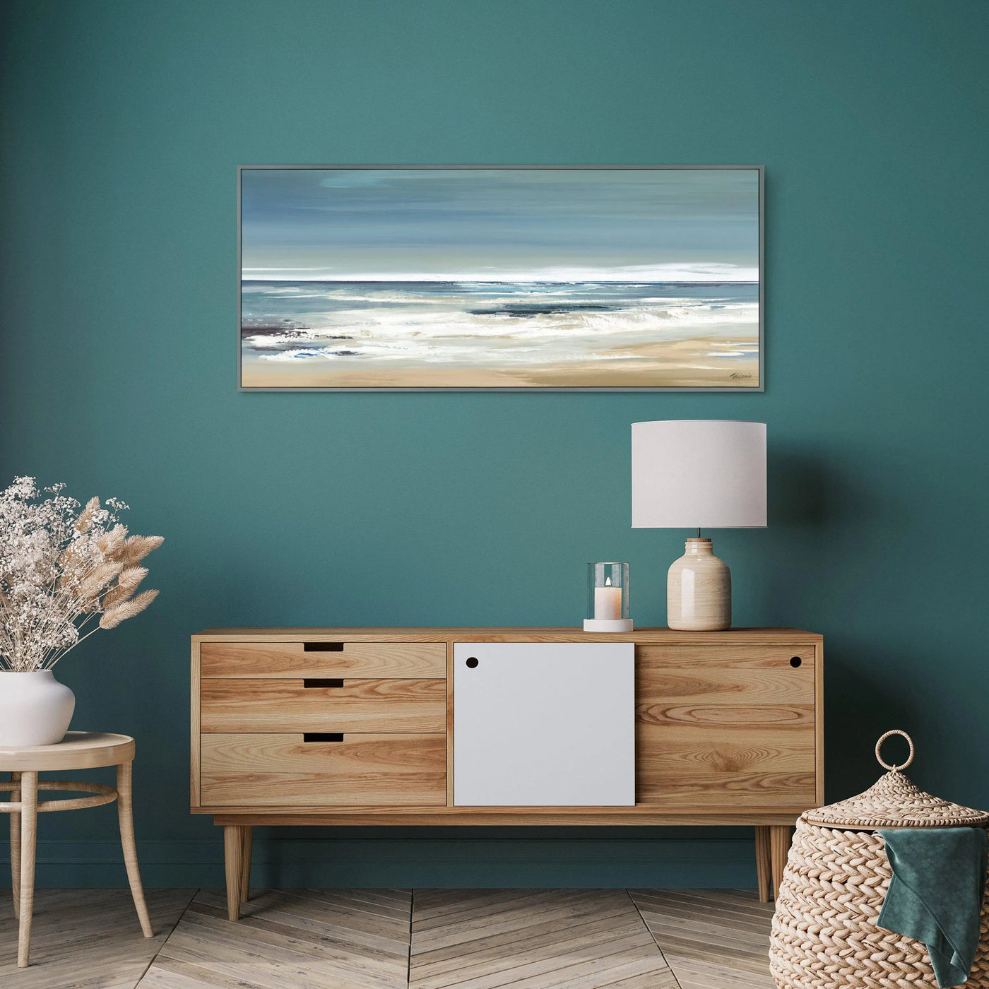 Along the Coastline Framed Canvas