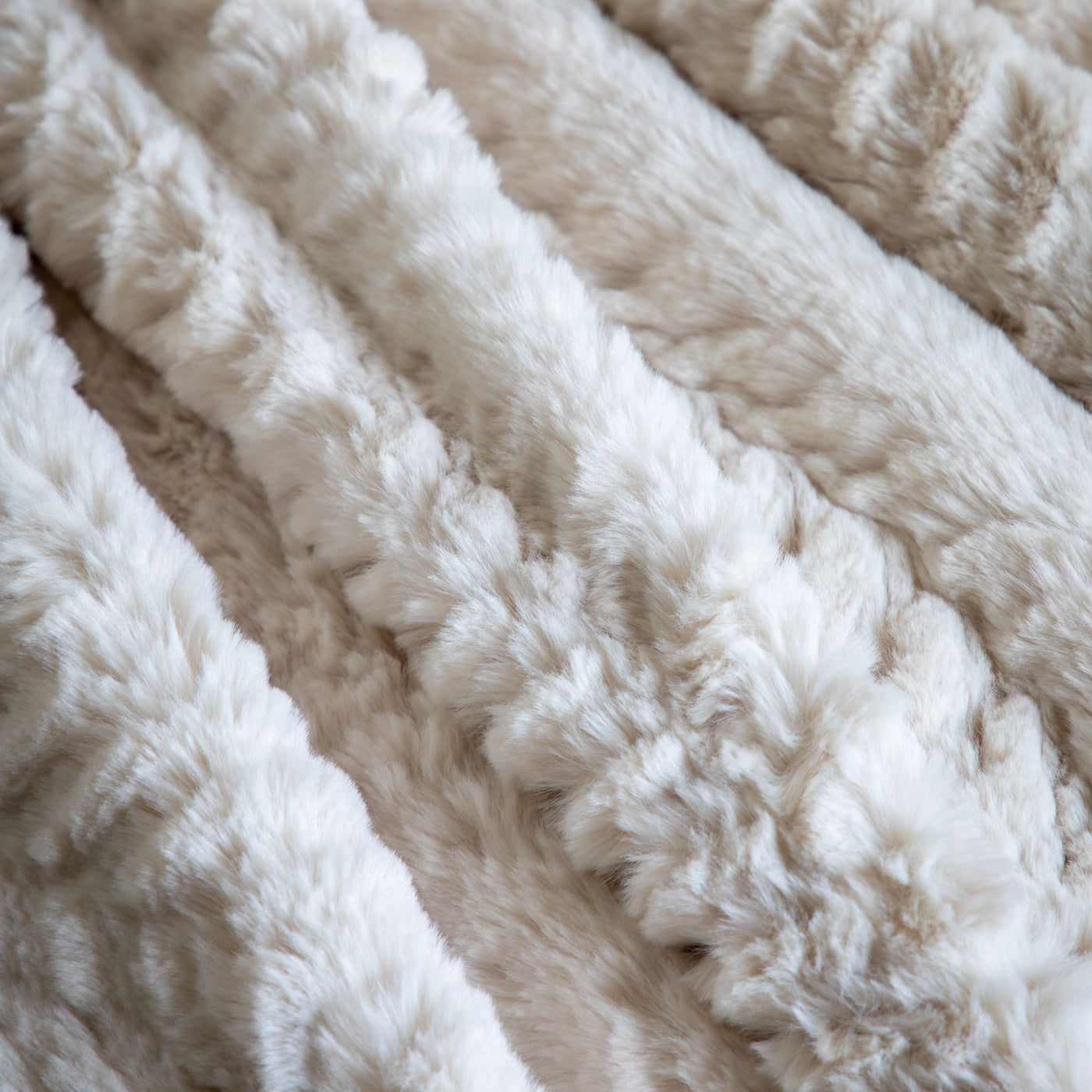 Chevron Brushed Rabbit Fur Throw