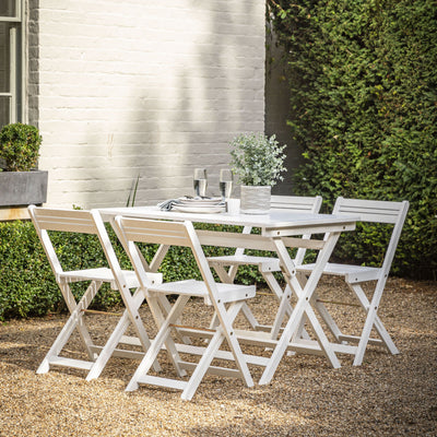 Lindos White Foldaway Dining Set