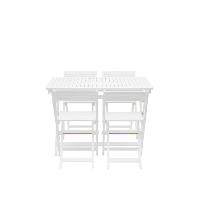 Lindos White Foldaway Dining Set