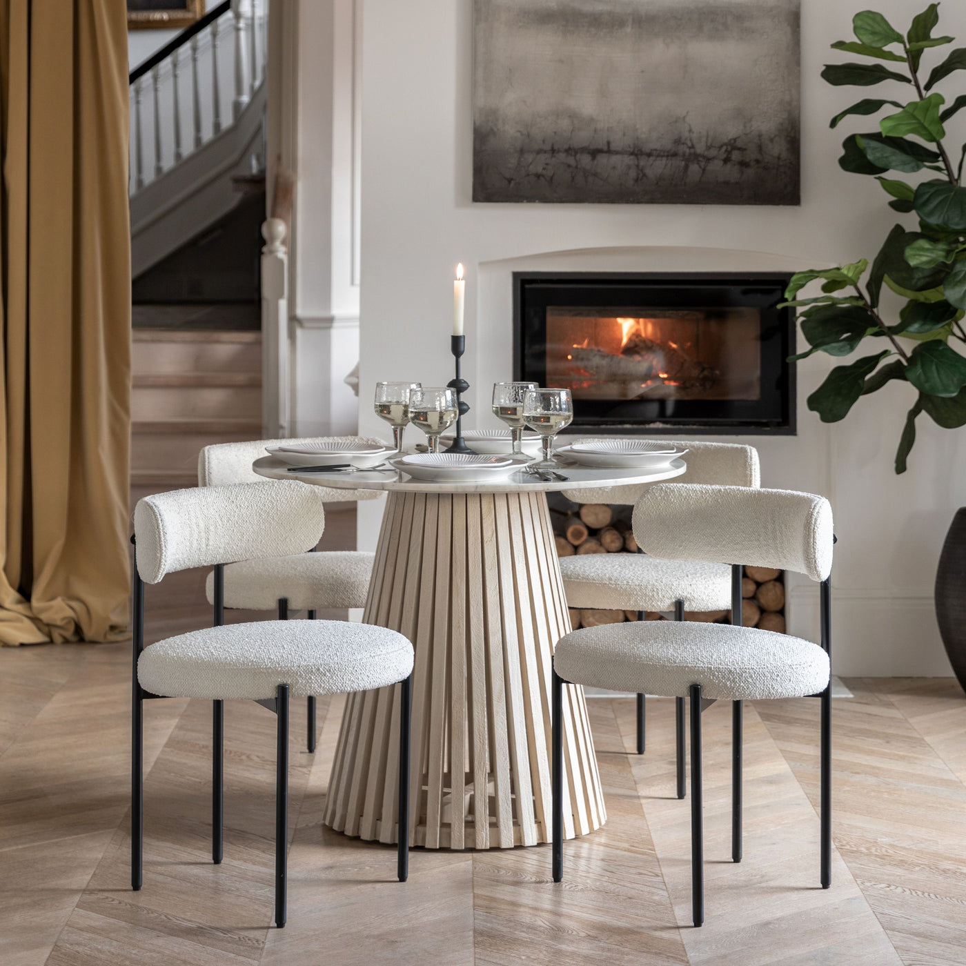 x2 Aveley Dining Chairs Vanilla