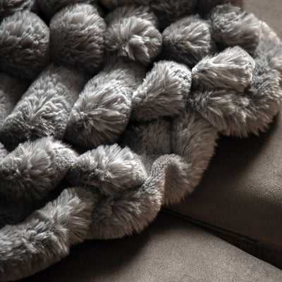 Ribbed Faux Fur Throw