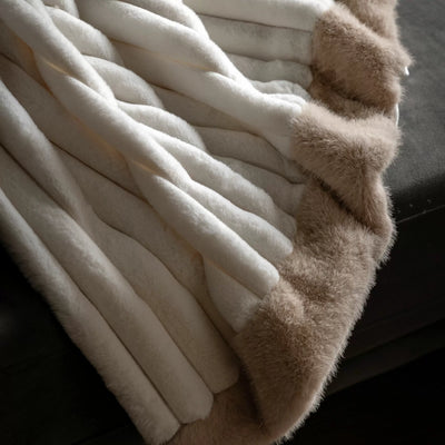 Whinfell Luxury Faux Fur Throw Cream