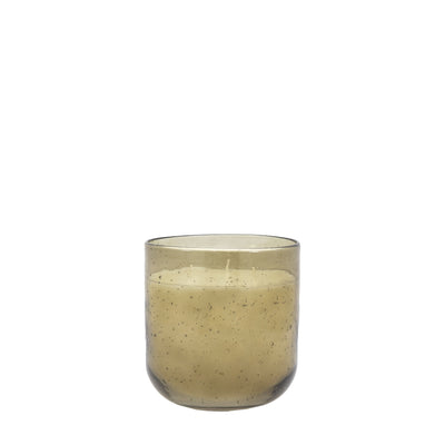 Sandlewood and Cedar Filled Glass Candle Green Small