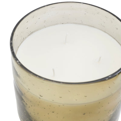 Sandlewood and Cedar Filled Glass Candle Green Small