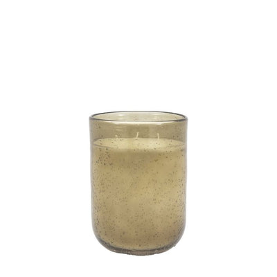Large Sandalwood and Cedar Filled Glass Candle Green