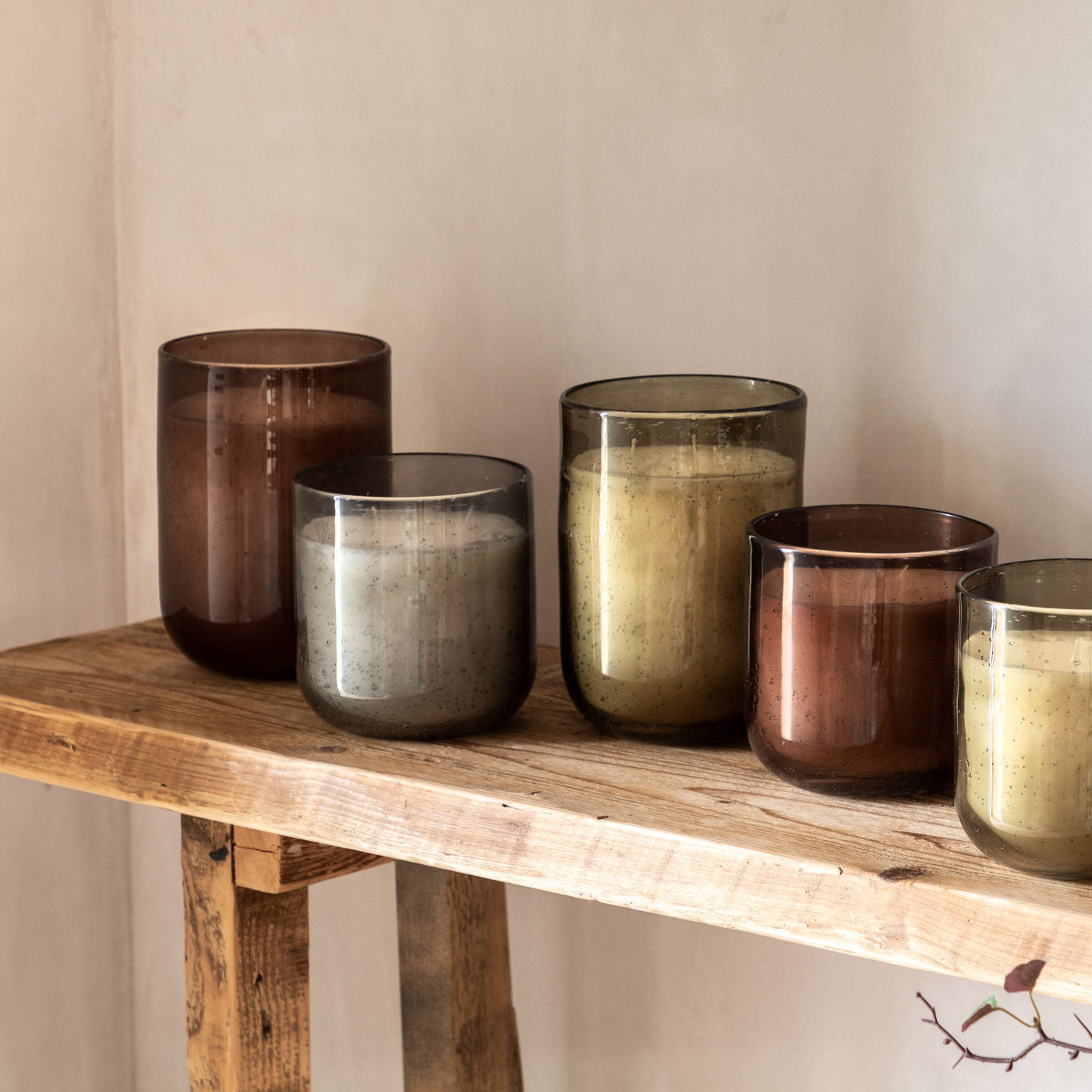 Large Pomegranate Candle in Brown Glass