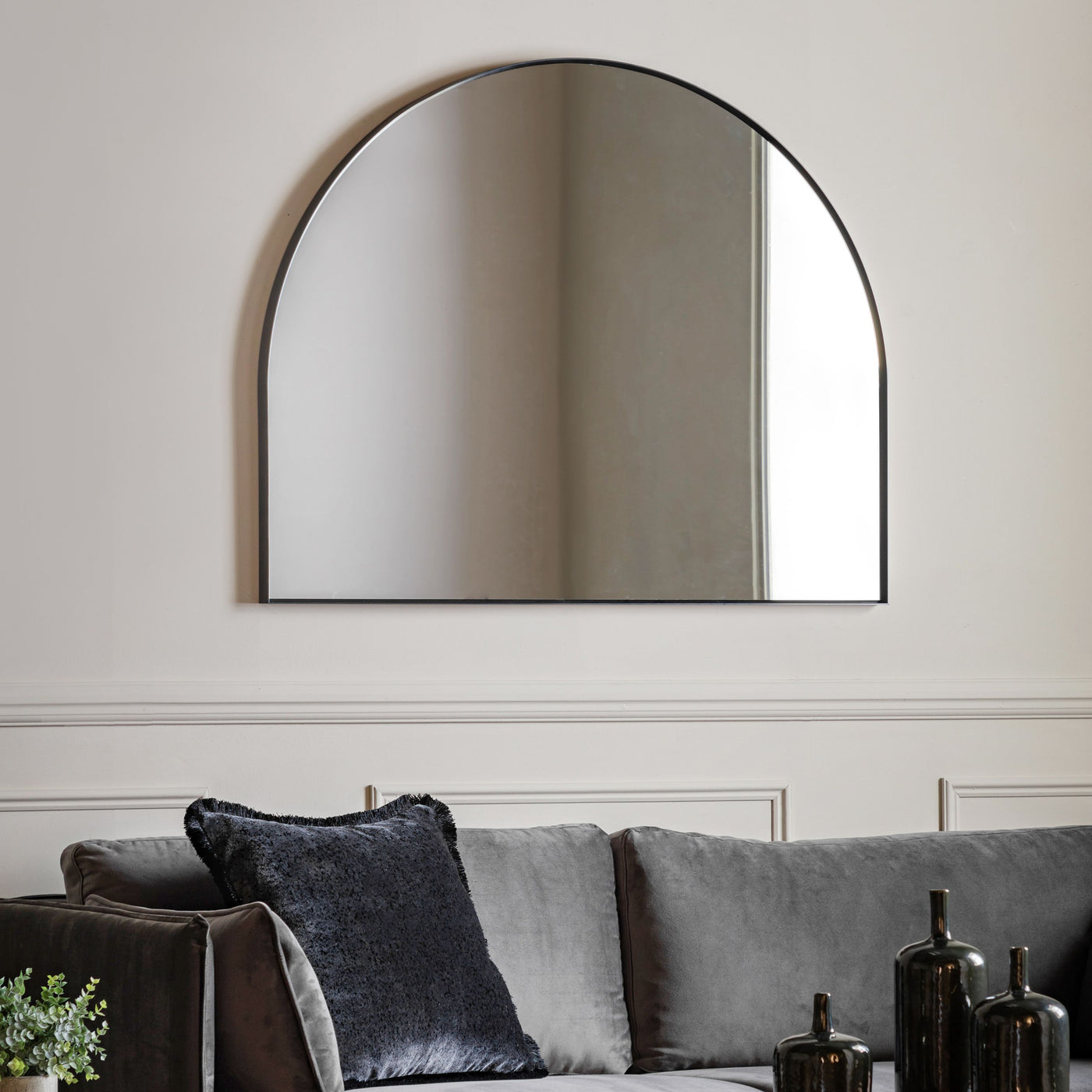 Holworth Overmantle Mirror Black