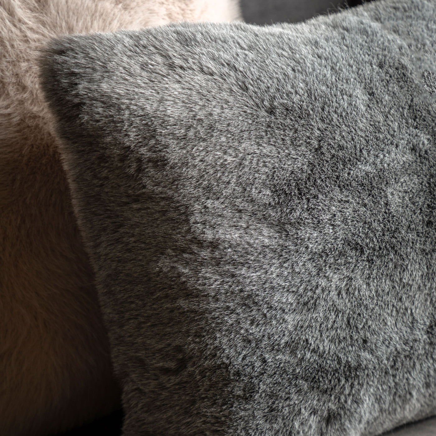 Roscose Faux Fur Cushion Grey