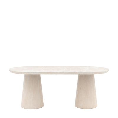 Pedra Oval Dining Table Travertine