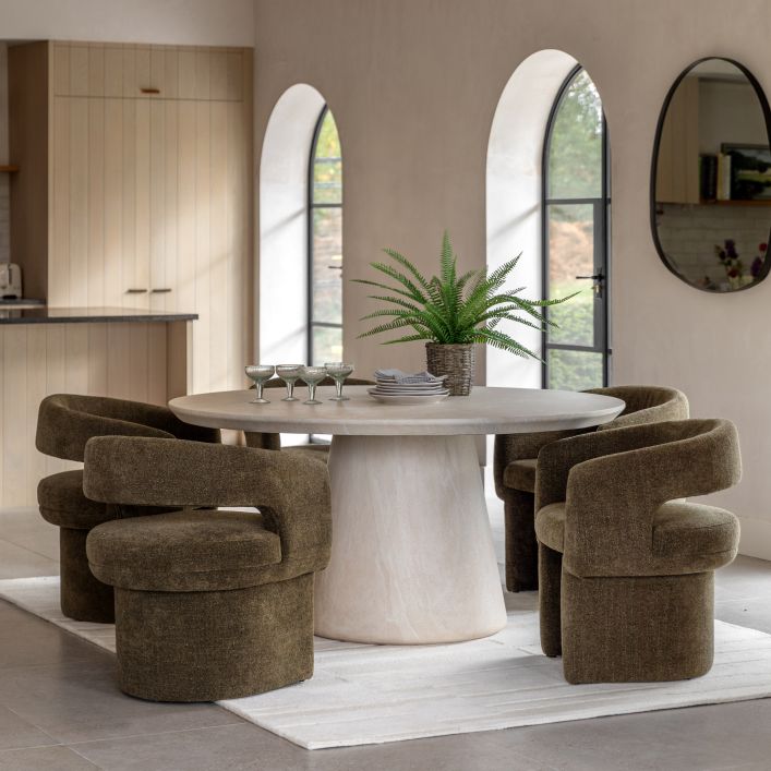 Pedra Round Dining Table Travertine