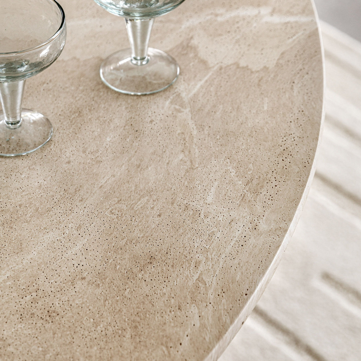 Pedra Round Dining Table Travertine