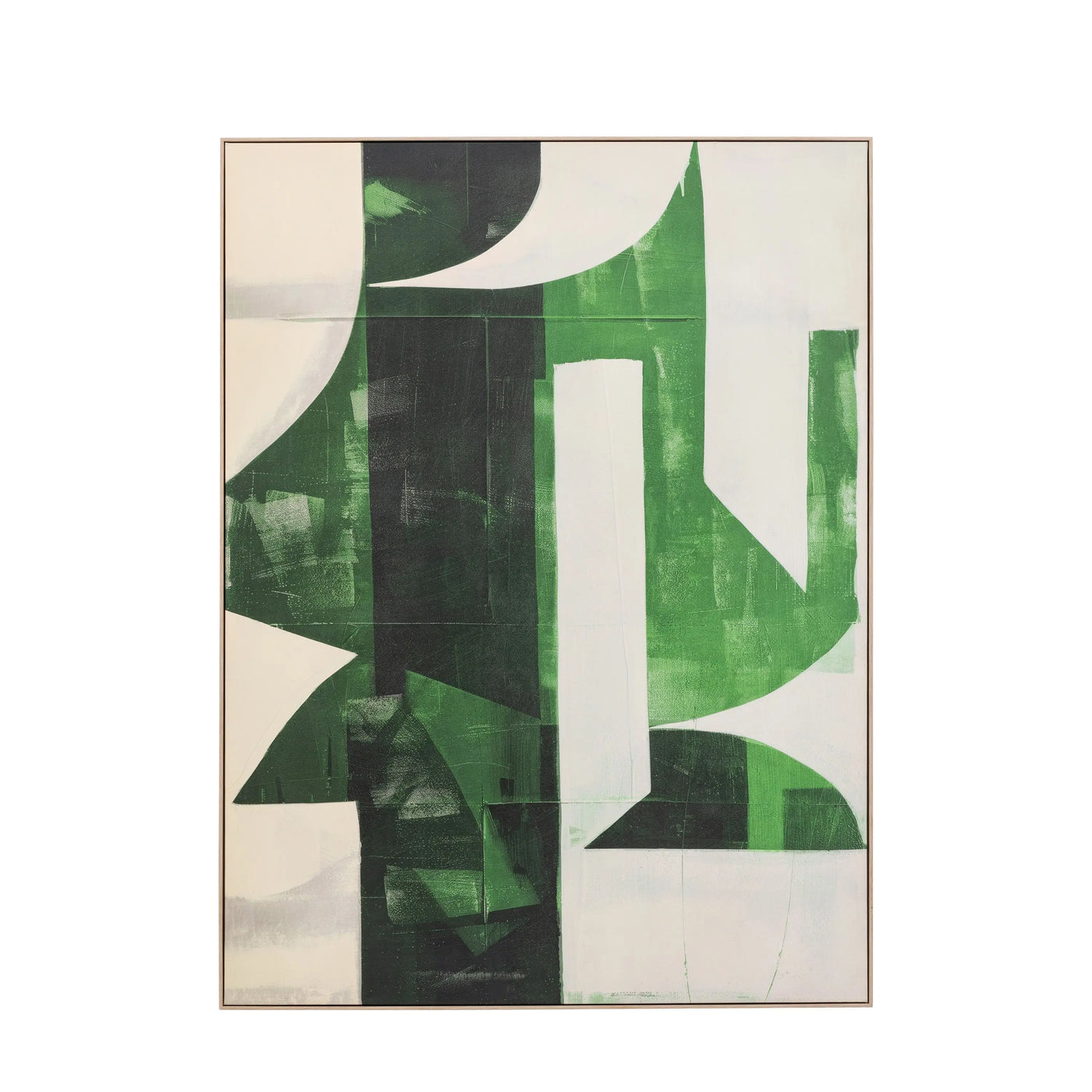 Emerald Abstract Framed Canvas