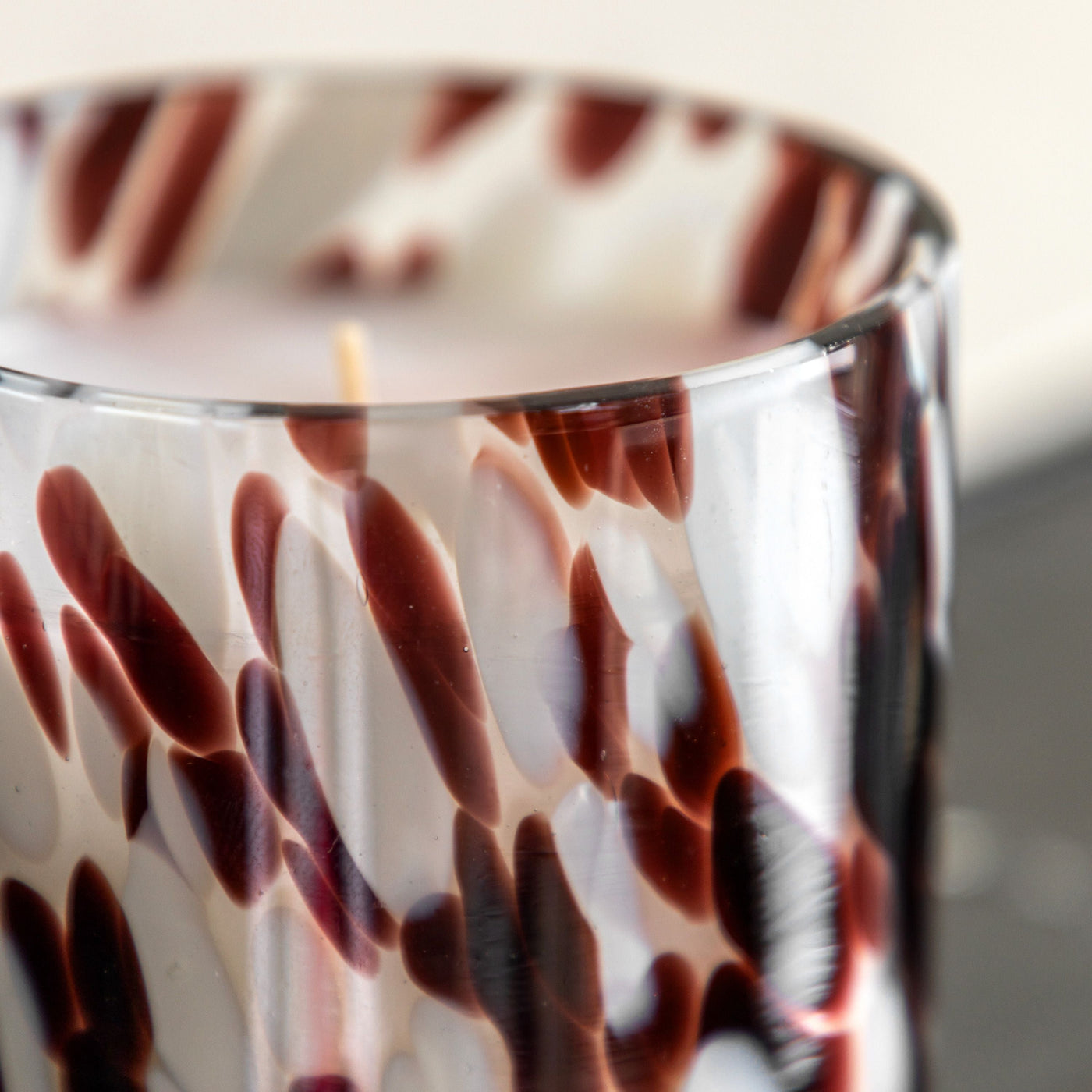 Peony and Musk Candle Brown Confetti Glass Small