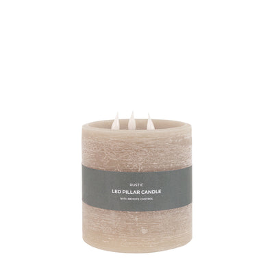 3 Wick LED Candle Warm Grey
