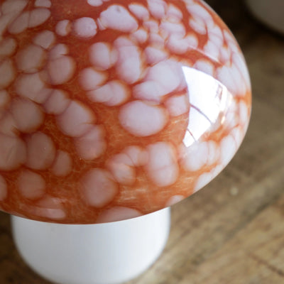 x2 Confetti Glass Mushrooms Orange