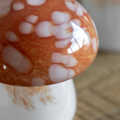 x2 Confetti Glass Mushrooms Orange