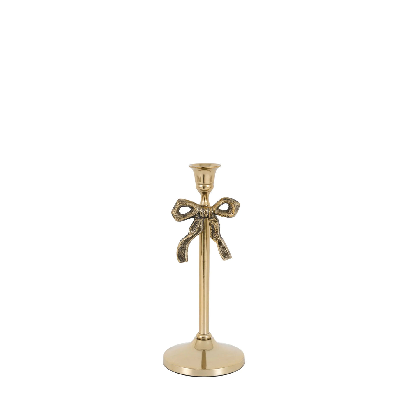 x6 Bow Dinner Candle Holder Gold
