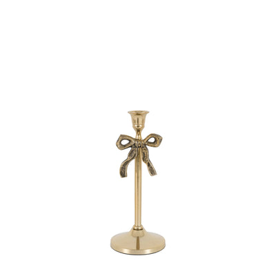 x6 Bow Dinner Candle Holder Gold