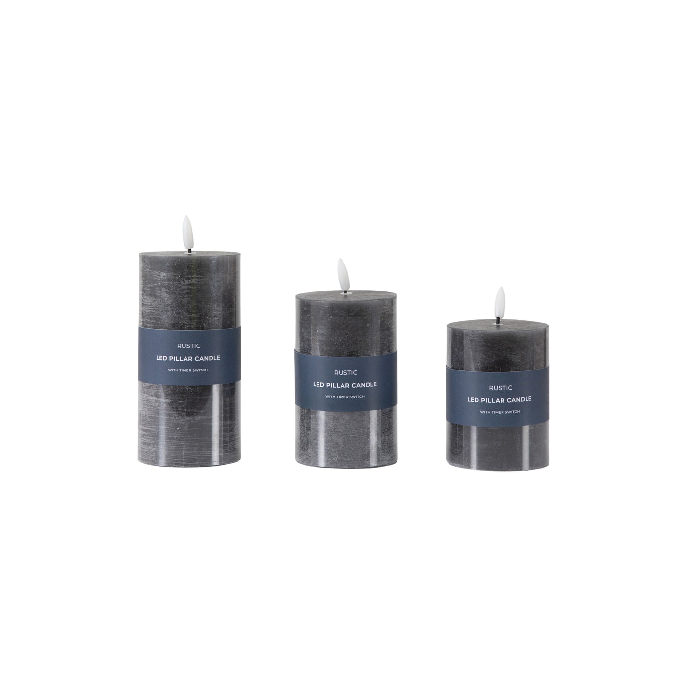 x3 LED Candle Rustic Slate