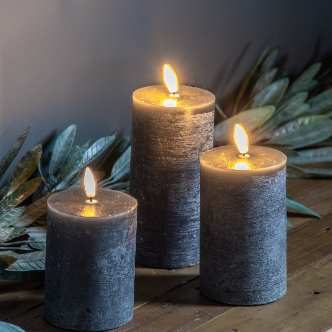 x3 LED Candle Rustic Slate