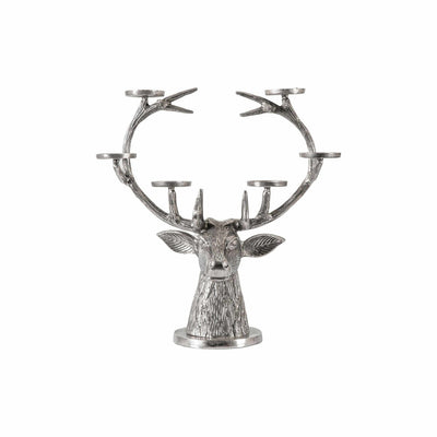 2x Stag Candelabra Aluminium