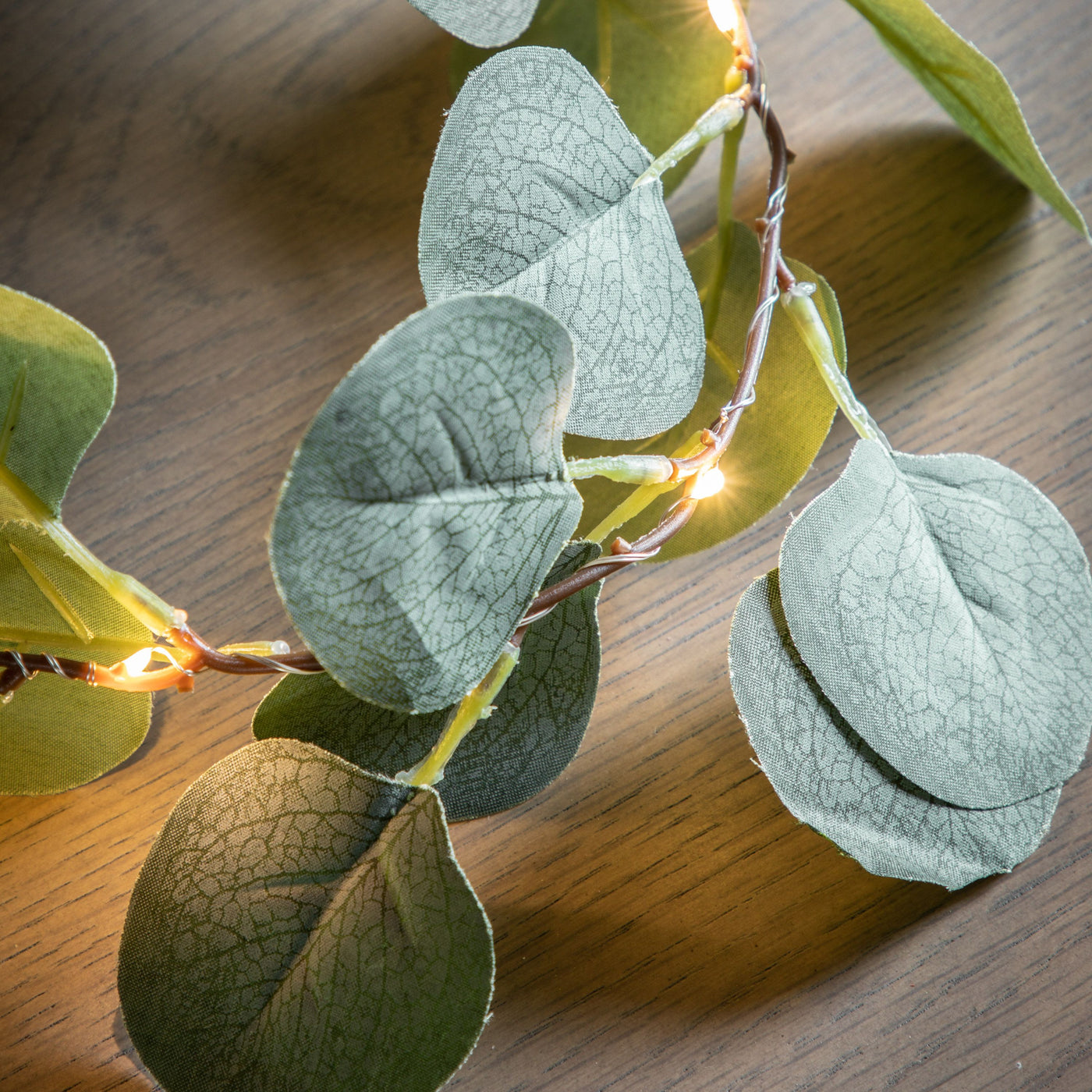 2x Eucalyptus Garlands 20 LED Lights